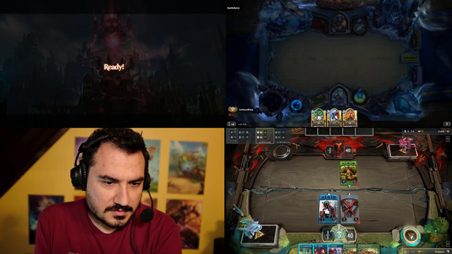 Vegan God Gamer playing Hearthstone , Artifact, and MTGA at the same time