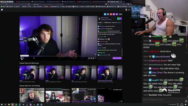 Knut loses it listening to Mitch's story