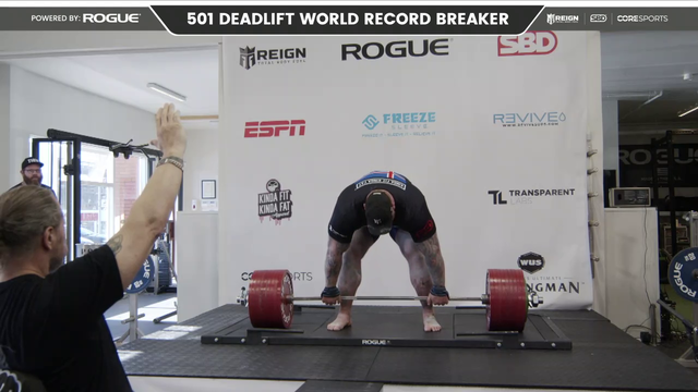 Hafthor Júlíus Björnsson Breaks Deadlift World Record first attempt at 501KG