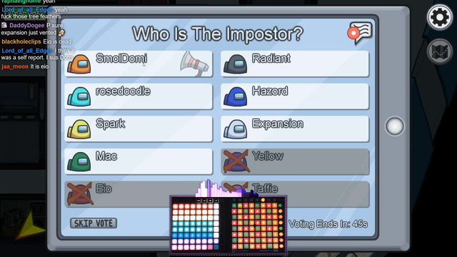 Imposter strat includes using global chat that everyone can read.