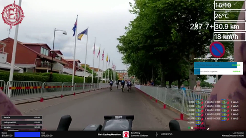 Ela completes biking section of the Swedish Classic, having raised over 80000 Euros for Children in Need