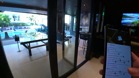 Mitch walks into a window