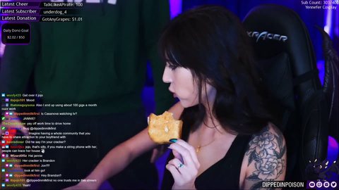 Streamer gets her bf's milk splashed on her