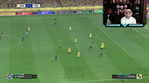 Kylian Mbappe comes on Hakimis stream