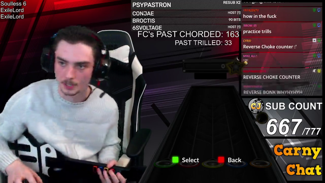 CarnyJared - the worst choke in the history of guitar hero | Soulless 6 1208 Note Streak