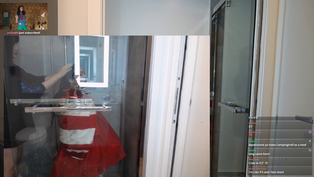 Aria asking Valkyrae tough questions in the shower