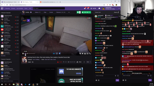 Destiny fucks like a rabbit.