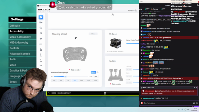 Ohne Forza stream: 40,000 people watch the steering fail to get configured for 1.5 hours