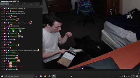 Streamer teaches dog to TriHard