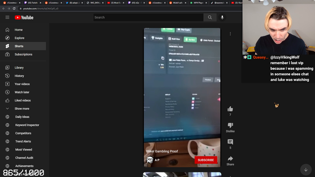 Proof Sliker used his "borrowing" money for Gambling on Stake