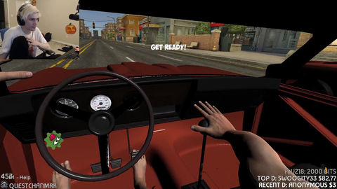 XQC driving a stick shift