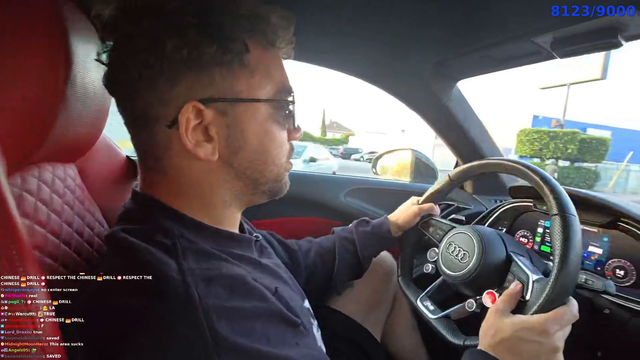 Mizkif and Andrea switch seats in the middle of the road