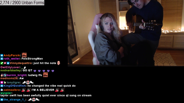 Ludwig and QTCinderella sing 'Can't Help Falling In Love'