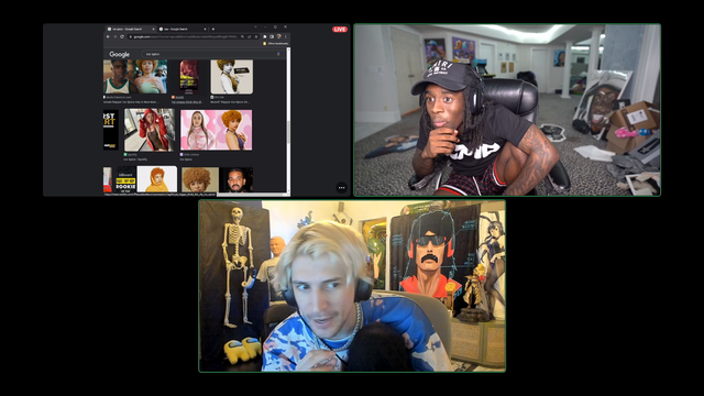 xqc showed a thumbnail of a blowjob while looking at girls on google