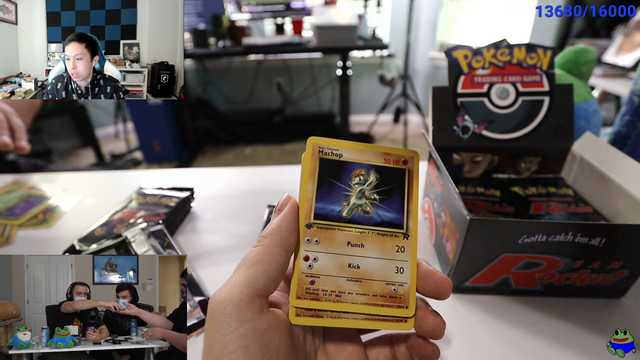 Mizkif and train pull an expensive card from the 1st edition pokemon box
