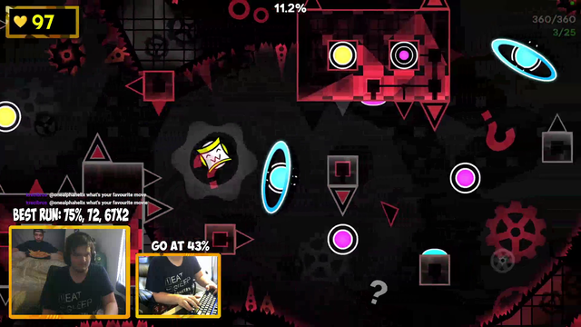 OneAlphaHelix, a popular Geometry Dash streamer, failed at 97% on Acheron, the hardest level ever made in the game, after over 400,000 attempts