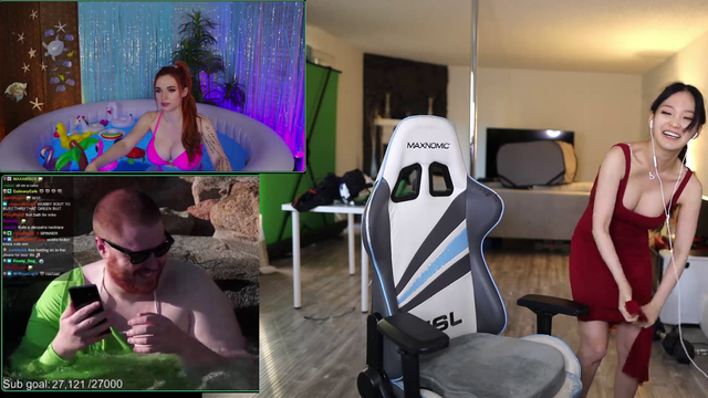 Miko helicopters during triple hottub stream gachiHYPER