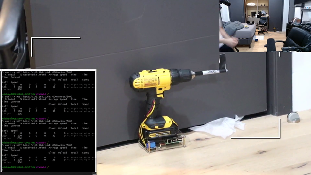 Michael Reeves making a chat-controlled drill