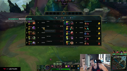 Tyler1 pops off after $1,000 donation