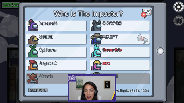 AOC aka AQC starts slamming her desk