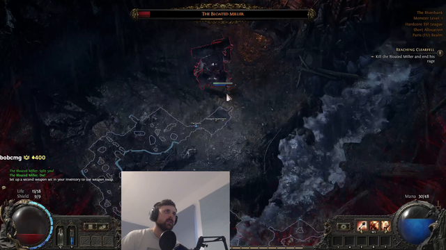 Forsen's world first tutorial boss kill in POE2 Hardcore