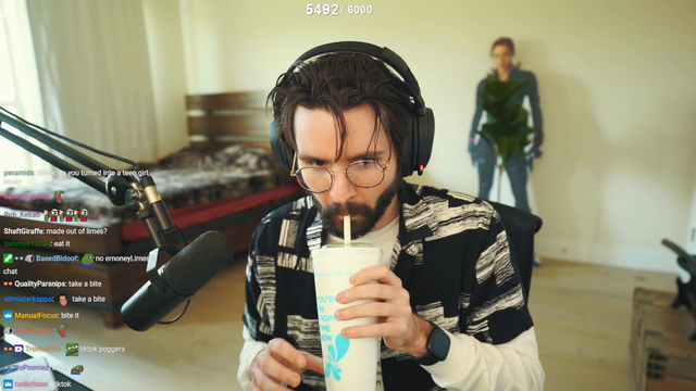 Cyr goes craaazy and eats a platic straw