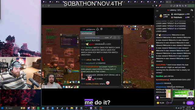 NohitJerome crashout on WoW Forever Dueling Tournament
