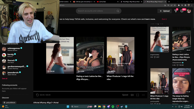 xQc realised he fucked up his TikTok algorithm