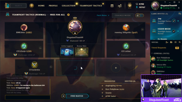 Staff accepting games invites on DisguisedToast stream