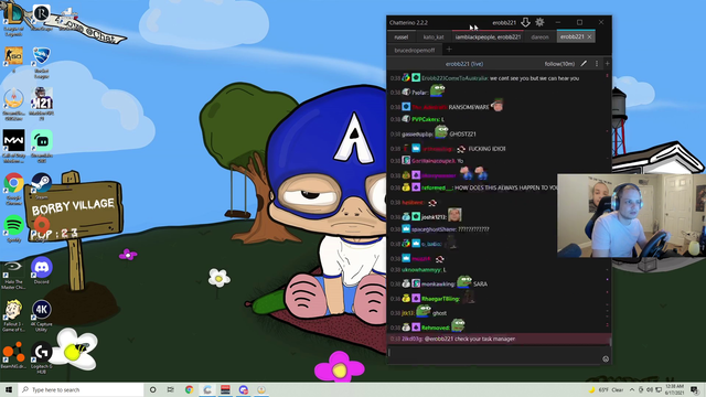 Lamont crashes his PC