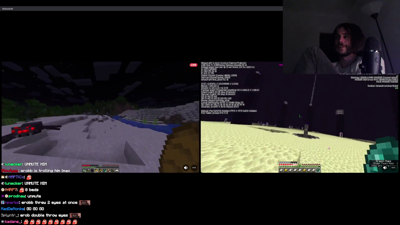 NymN chokes at the very end of the minecraft segment of the challenge