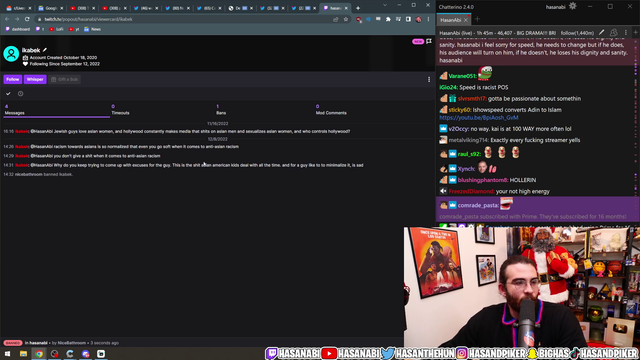 Hasan finds a chatter VERY concerned with anti-asian racism
