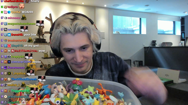 xQc shows off his old Pokemon figurine collection