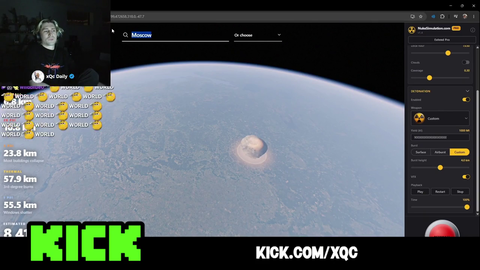 XQC plays nuke simulator and picks Israel first