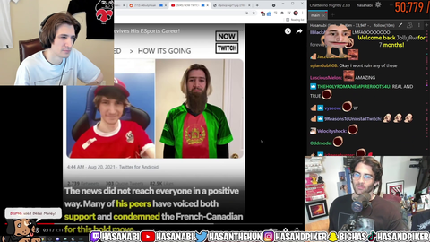 xQc reacts to his new org