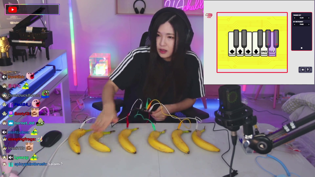 Hachubby playing music on bananas