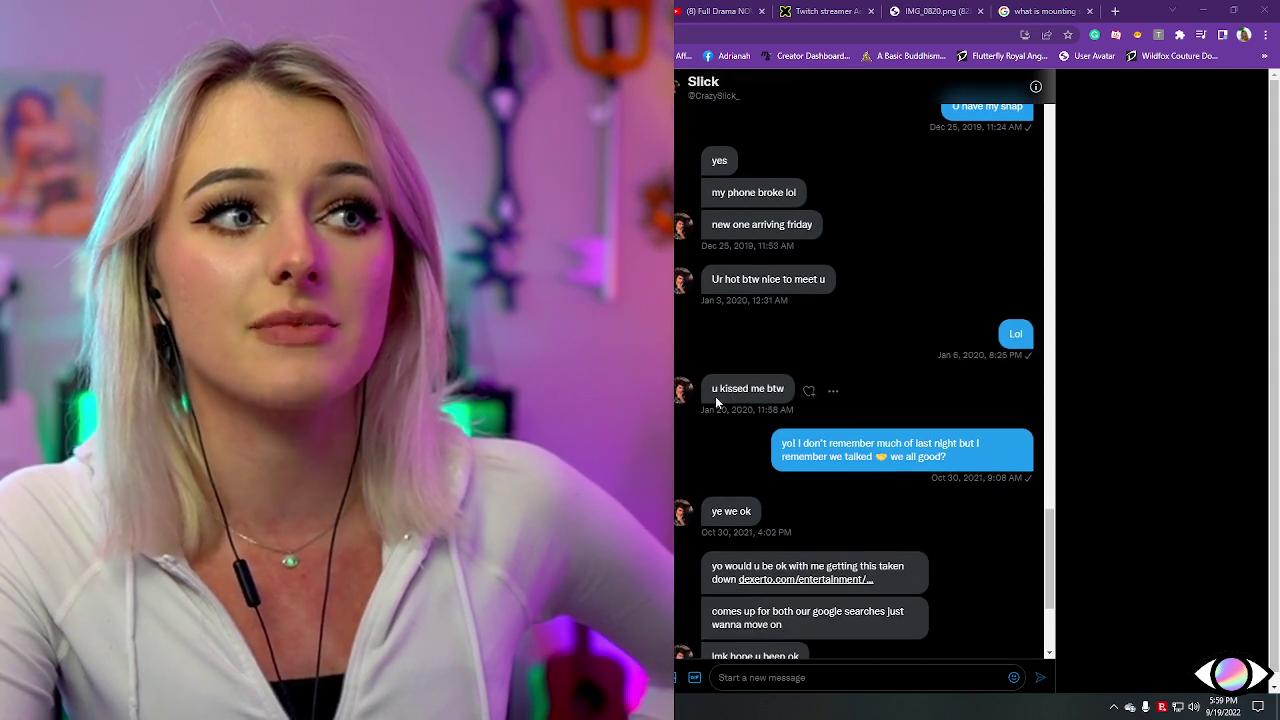AdrianahLee leaks her DMs with Slick, says she had to talk to him after the SA to clear up why he was spreading rumors about her