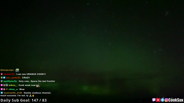 Another shooting star and the Northern Lights live on Twitch in Alaska