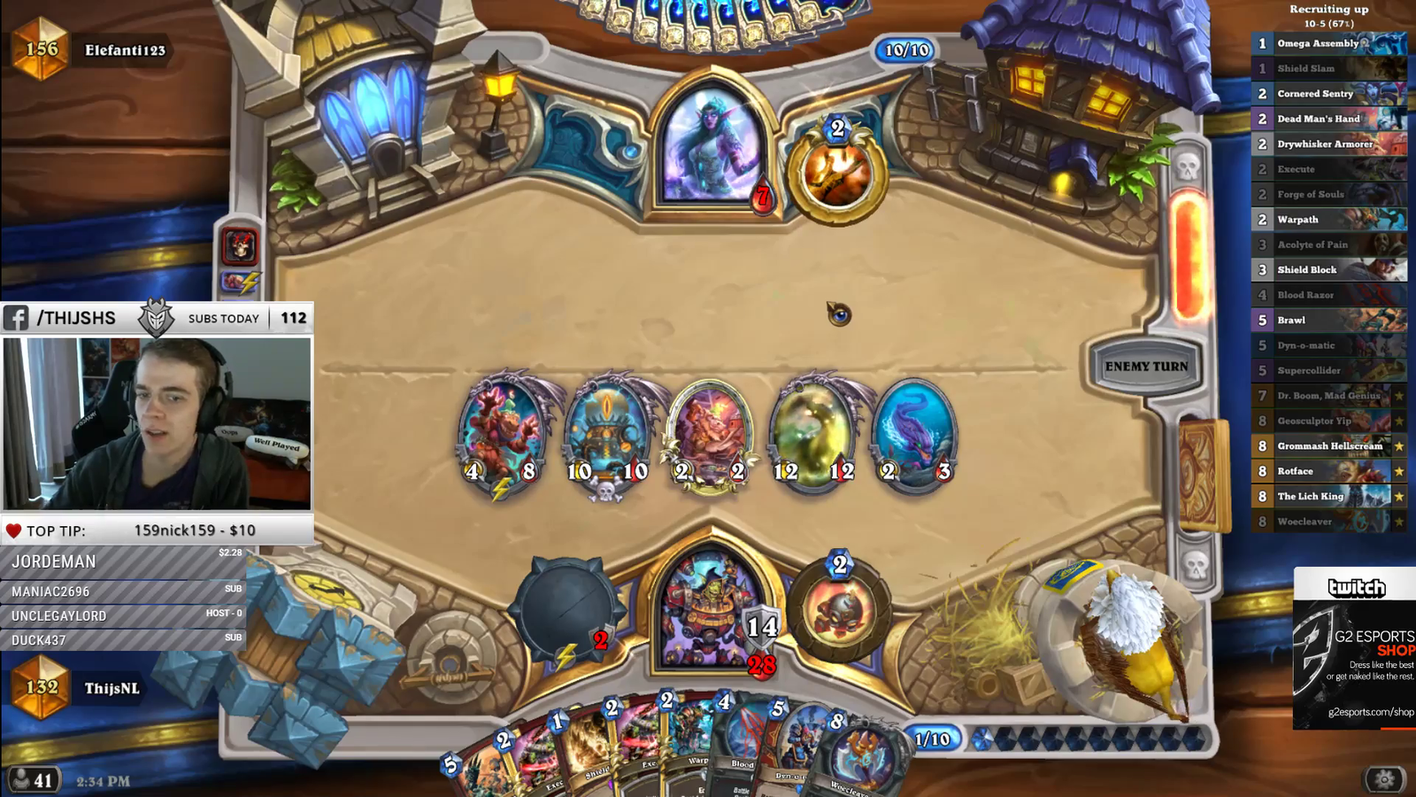 Thijs thinks opponent is in trouble...thinks again.