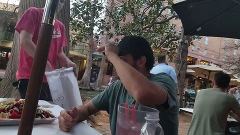 Erobb gets roasted by a waiter
