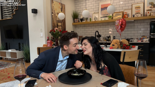 Julia and Arther recreate a scene from their favorite movie