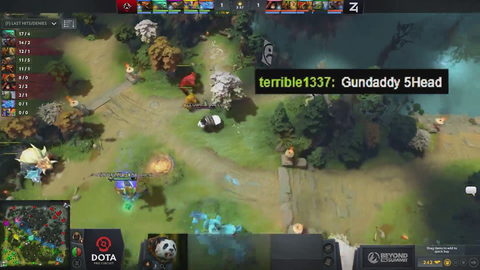 Twitch chat showing their talent when casting some DOTA