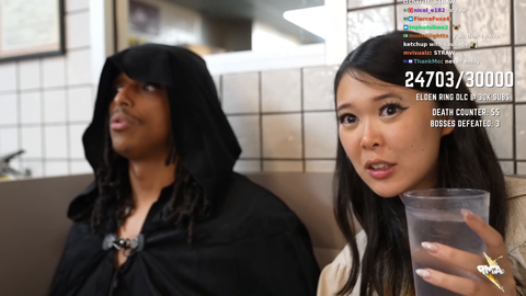 Stranger press Agent00 and ExtraEmily at waffle house