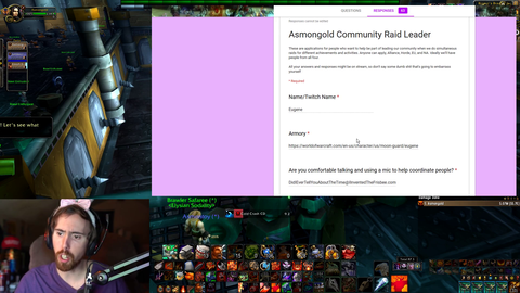 Asmongold gets a raid leader application from Eugene