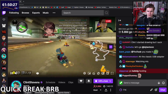 Ludwig checks in on ClintStevens stream