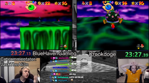 Krookdoge Clutches Best of 3 SM64 races beating the favorite to win BluehavenGaming