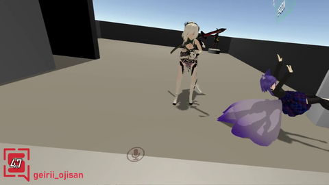 Strippin and Woops try out their leg trackers