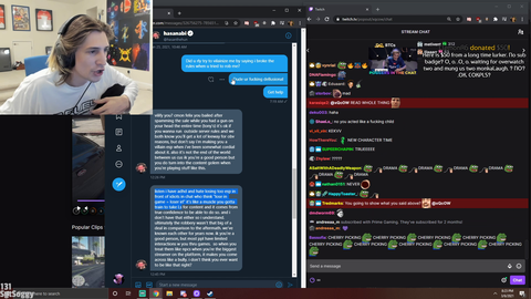 xQc leaks Hasan dms