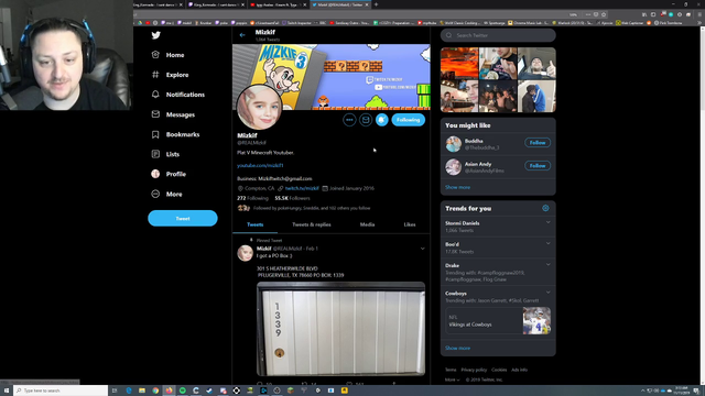 Mizkif follows a streamer on twitter