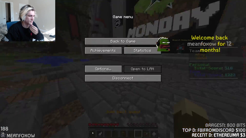 xQc delivers a heartfelt speech after getting 4th place in Minecraft Monday